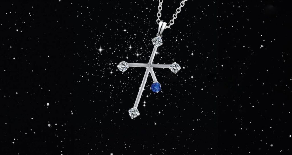 Shimansky Southern Cross pendant with diamonds and tanzanite